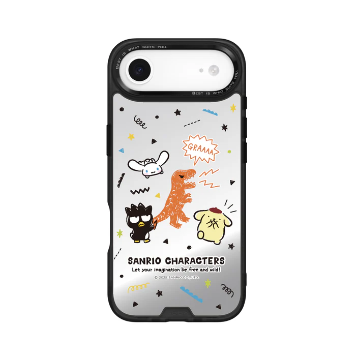 HODA殼_幻石三麗鷗銀鏡系列 iPhone17Air 手繪風暴龍 (3330)