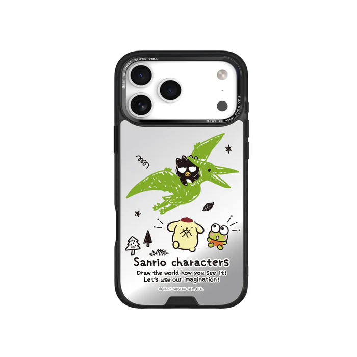 HODA殼_幻石三麗鷗銀鏡系列 iPhone17Pro 手繪風翼手龍 (3385)