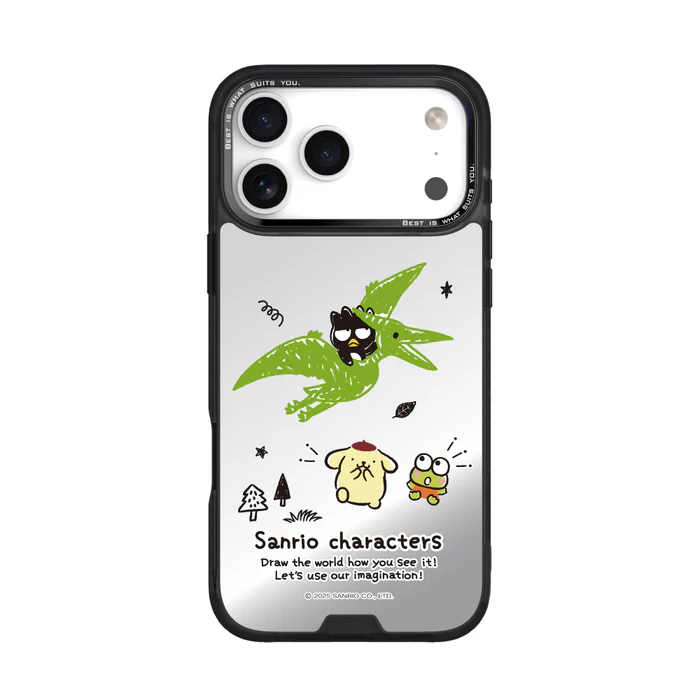 HODA殼_幻石三麗鷗銀鏡系列 iPhone17ProMAX 手繪風翼手龍 (3392)