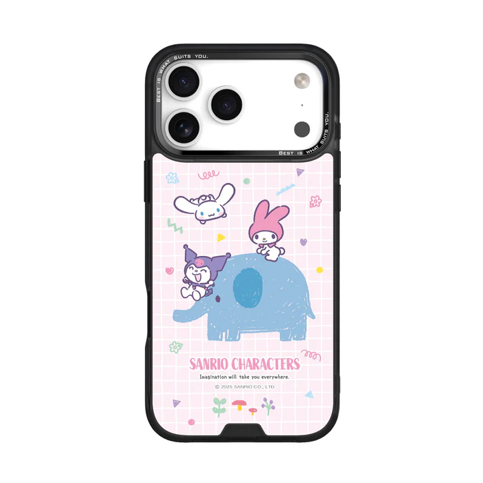 HODA殼_幻石三麗鷗玻璃系列 iPhone18ProMax/17ProMAX 手繪風大象 (2999)