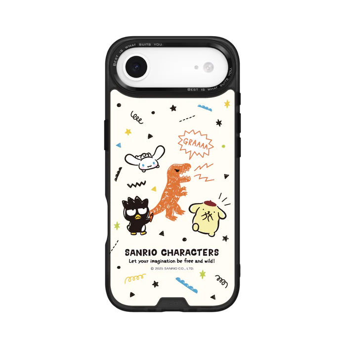 HODA殼_幻石三麗鷗玻璃系列 iPhone17Air 手繪風暴龍 (3057)