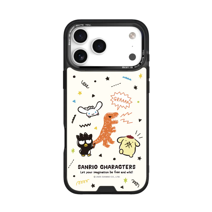 HODA殼_幻石三麗鷗玻璃系列 iPhone18ProMax/17ProMAX 手繪風暴龍 (3071)