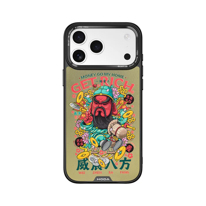 HODA殼_幻石狂奔的包子銀鏡防摔殼 iPhone17Pro 威震八方 復古黃 (6096)