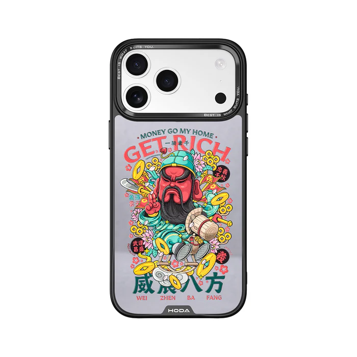HODA殼_幻石狂奔的包子銀鏡防摔殼 iPhone17Pro 威震八方 銀色 (6119)