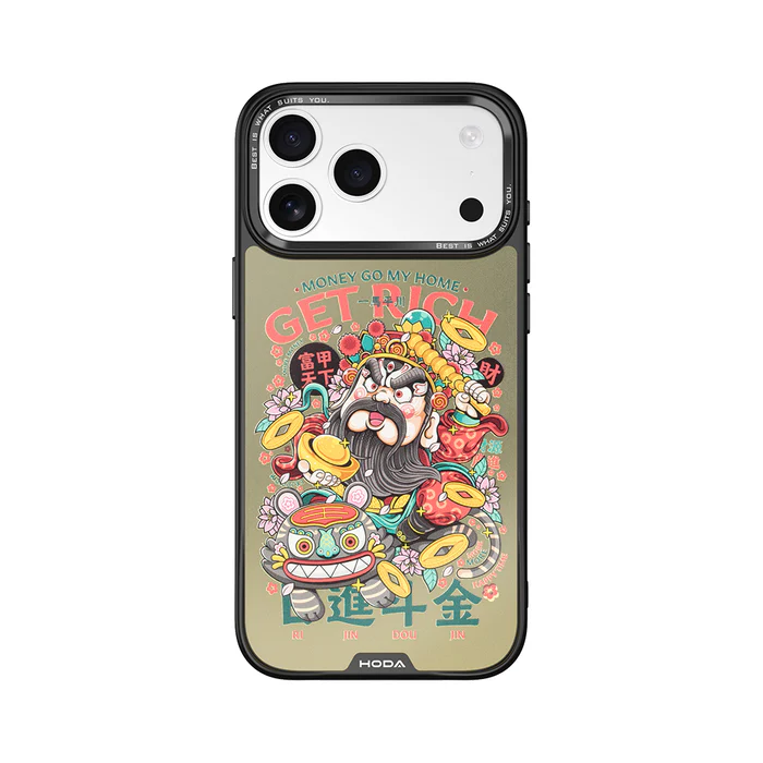 HODA殼_幻石狂奔的包子銀鏡防摔殼 iPhone17Pro 日進斗金 復古黃 (6508)