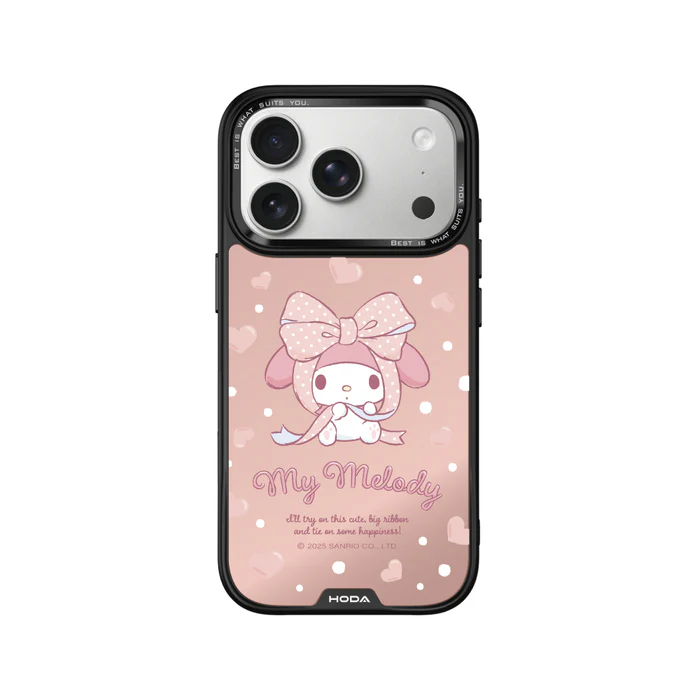 HODA殼_幻石三麗鷗銀鏡系列 iPhone18Pro/17Pro 蝴蝶結美樂蒂 (4061)