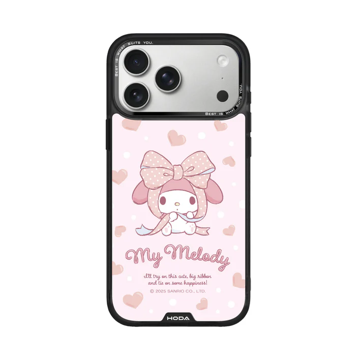 HODA殼_幻石三麗鷗玻璃系列 iPhone17ProMAX 蝴蝶結美樂蒂 (3897)