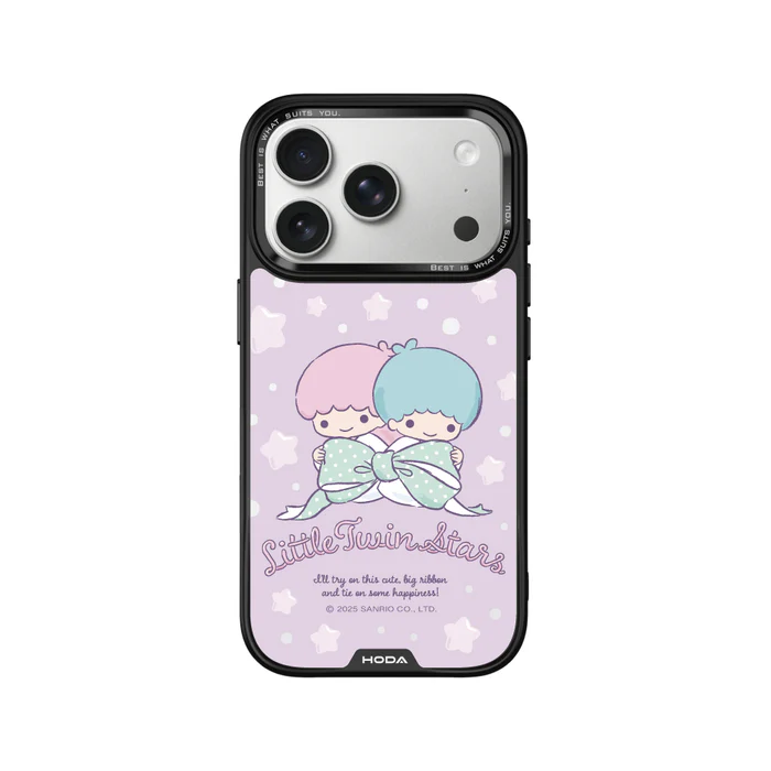 HODA殼_幻石三麗鷗玻璃系列 iPhone18Pro/17Pro 蝴蝶結 kiki & lala (3910)