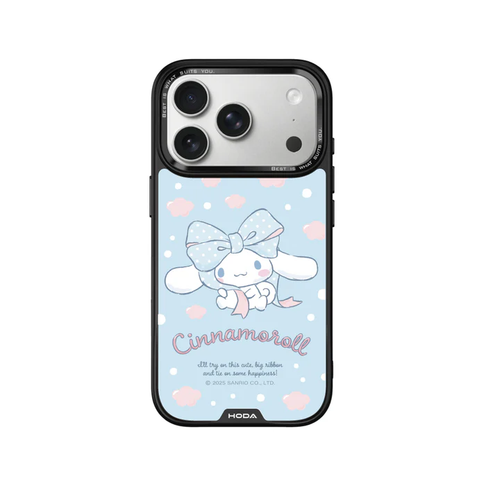HODA殼_幻石三麗鷗玻璃系列 iPhone18Pro/17Pro 蝴蝶結大耳狗 (3941)