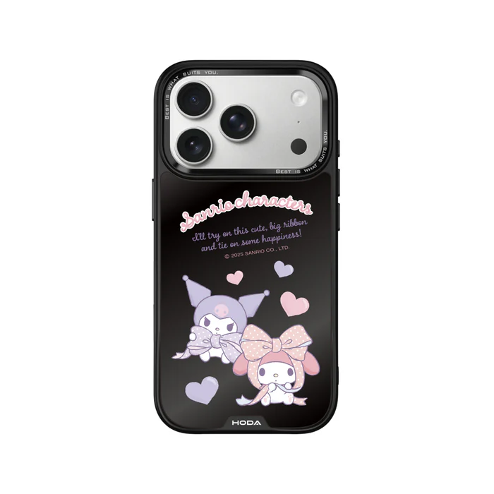 HODA殼_幻石三麗鷗黑鏡系列 iPhone17Pro 心心相遇 (7918)
