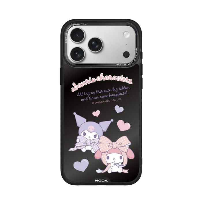 HODA殼_幻石三麗鷗黑鏡系列 iPhone17ProMAX 心心相遇 (7925)
