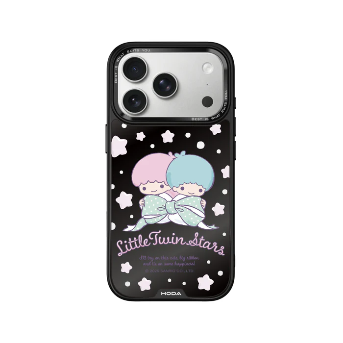 HODA殼_幻石三麗鷗黑鏡系列 iPhone17Pro 蝴蝶結kiki&lala (7819)