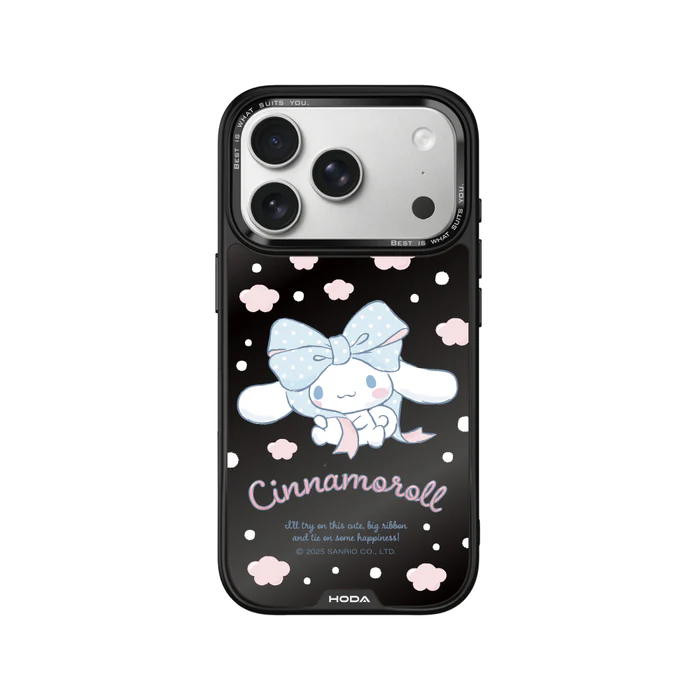 HODA殼_幻石三麗鷗黑鏡系列 iPhone17Pro 蝴蝶結大耳狗 (7833)