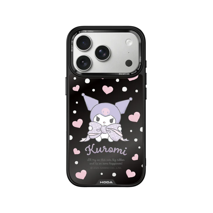 HODA殼_幻石三麗鷗黑鏡系列 iPhone18Pro/17Pro 蝴蝶結酷洛米 (7857)