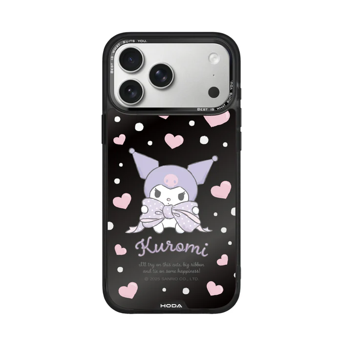 HODA殼_幻石三麗鷗黑鏡系列 iPhone17ProMAX 蝴蝶結酷洛米 (7864)