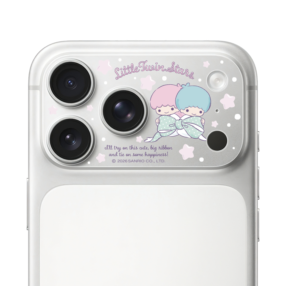 HODA 滿版鏡頭底座霧面保護貼三麗鷗 iPhone18Pro/17Pro 蝴蝶結kiki&lala (1401)