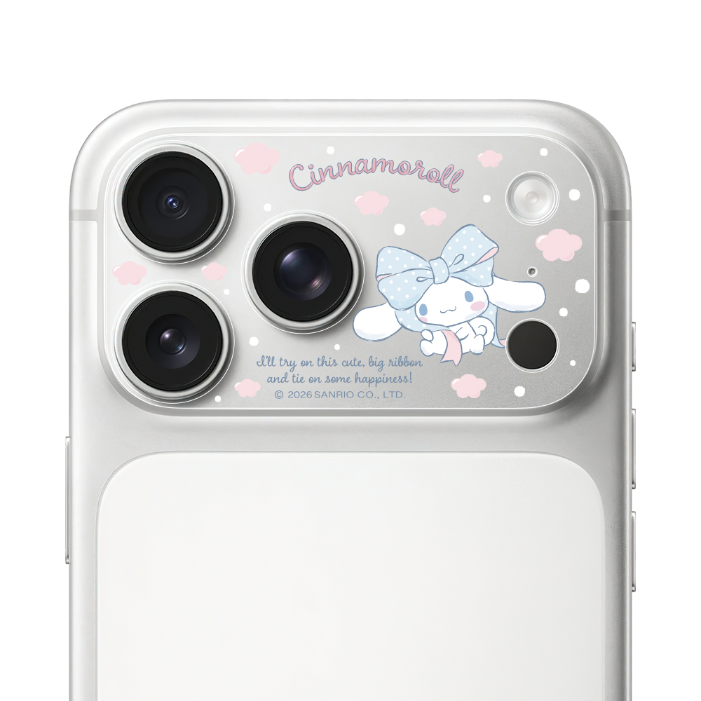 HODA 滿版鏡頭底座霧面保護貼三麗鷗 iPhone17Pro 蝴蝶結大耳狗 (1418)