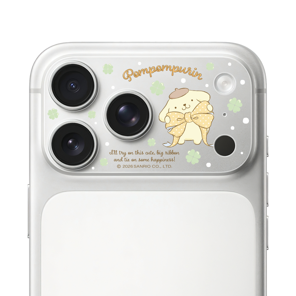 HODA 滿版鏡頭底座霧面保護貼三麗鷗 iPhone17Pro 蝴蝶結布丁狗 (1425)