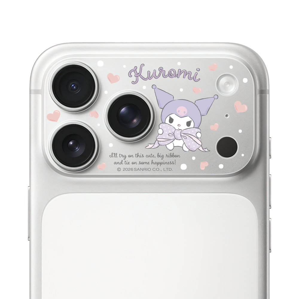 HODA 滿版鏡頭底座霧面保護貼三麗鷗 iPhone18ProMax/17ProMAX 蝴蝶結酷洛米 (1593)