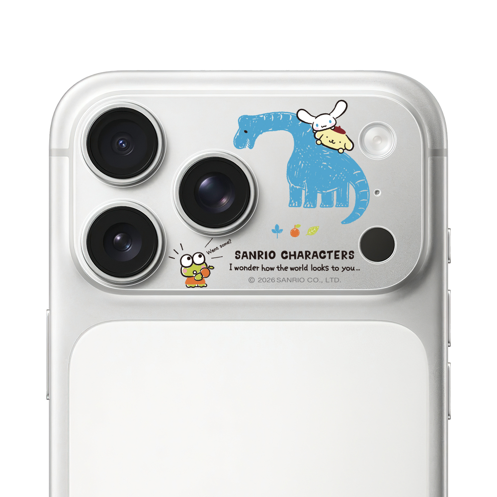 HODA 滿版鏡頭底座霧面保護貼三麗鷗 iPhone17ProMAX 手繪風雷龍 (1630)