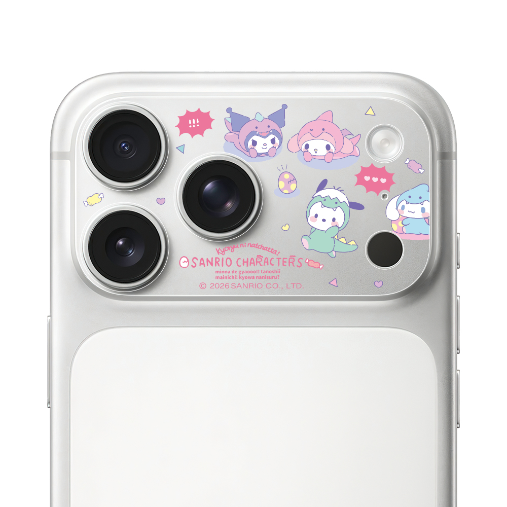 HODA 滿版鏡頭底座霧面保護貼三麗鷗 iPhone17Pro 恐龍派對Ⅱ(1524)