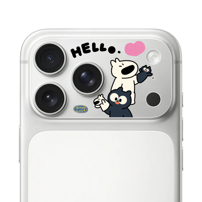 HODA 滿版鏡頭底座霧面保護貼阿耀與黑寶 iPhone17ProMAX 角色互換 (1364)