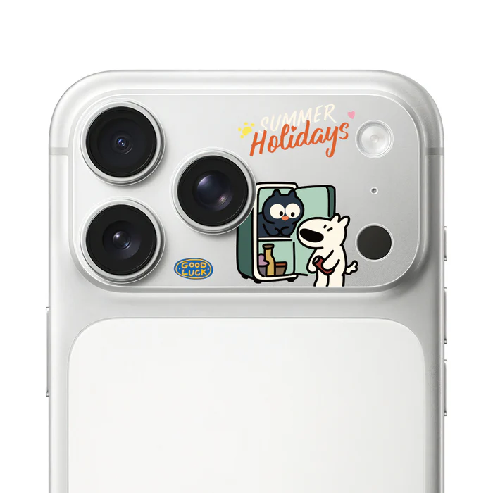 HODA 滿版鏡頭底座霧面保護貼阿耀與黑寶 iPhone17Pro 霸佔冰箱 (1272)