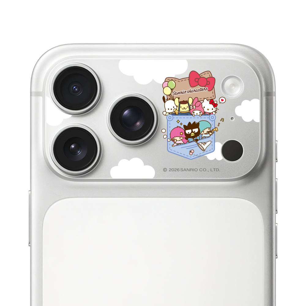 HODA 滿版鏡頭底座霧面保護貼三麗鷗 iPhone18ProMax/17ProMAX 吊帶褲好朋友 (3672)