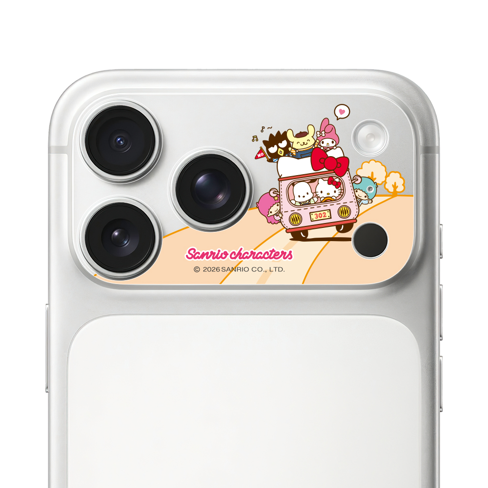 HODA 滿版鏡頭底座霧面保護貼三麗鷗 iPhone17Pro 噗噗車出遊 (3689)