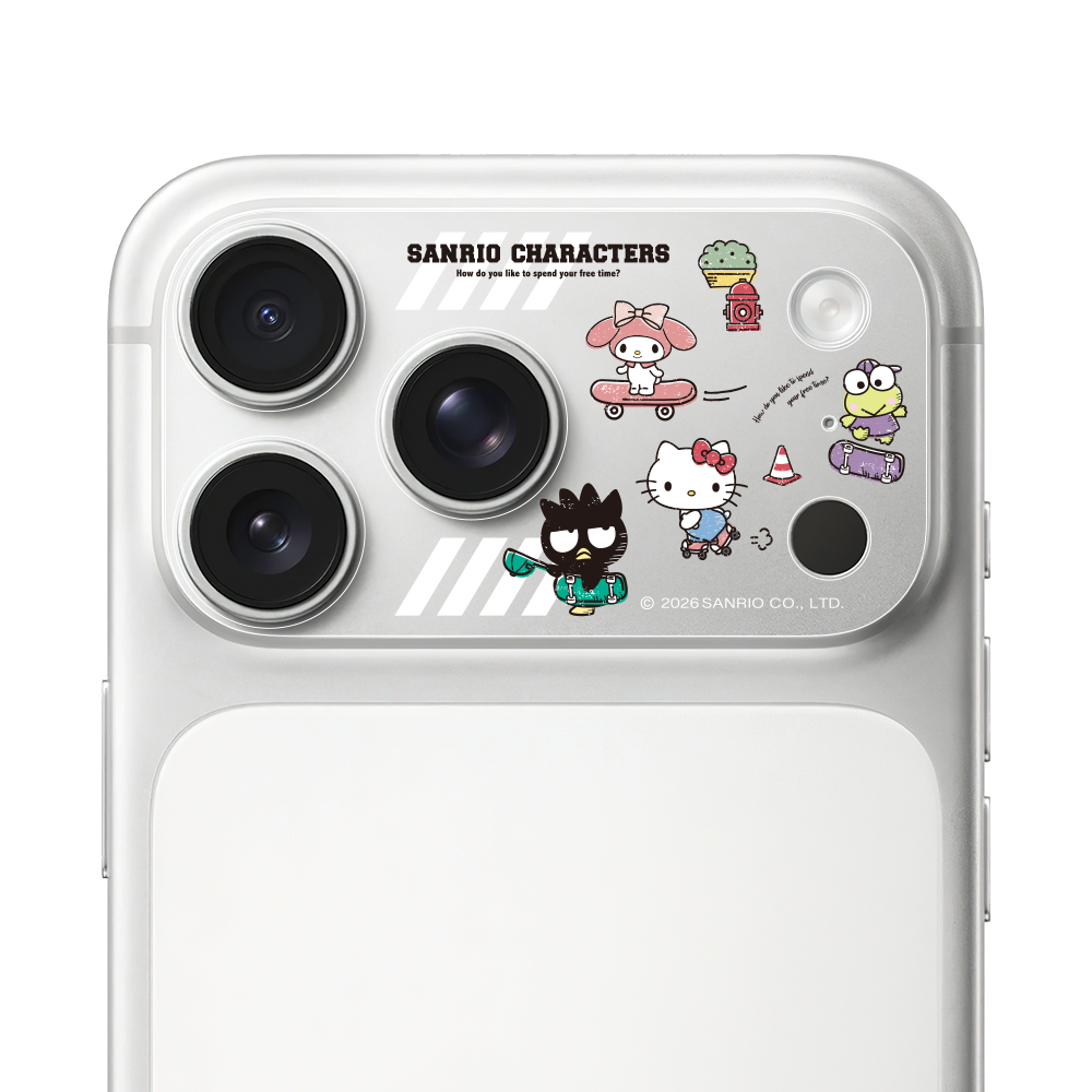 HODA 滿版鏡頭底座霧面保護貼三麗鷗 iPhone17Pro 酷玩街頭 (3801)