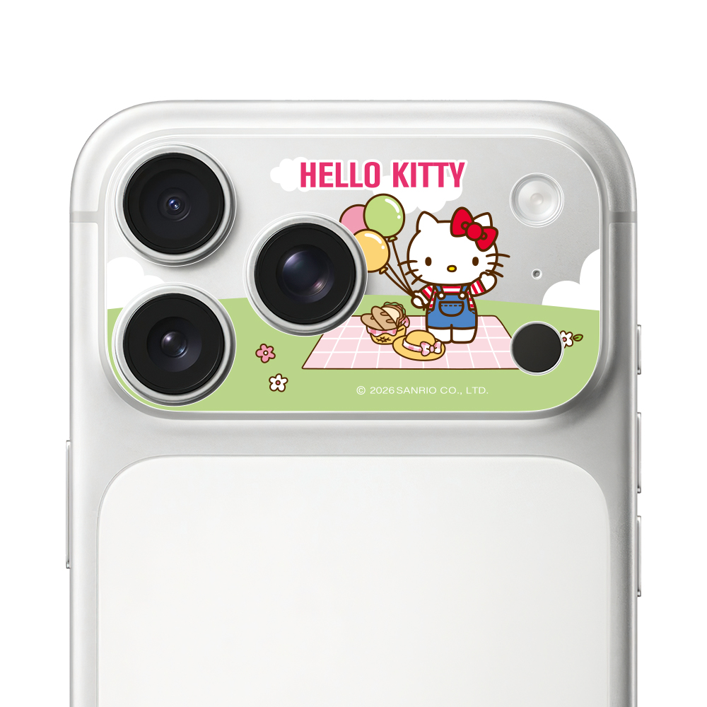 HODA 滿版鏡頭底座霧面保護貼三麗鷗 iPhone17Pro 野餐KITTY (3924)