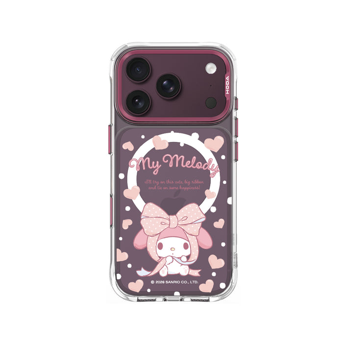 HODA殼_晶石Ultra磁吸三麗鷗系列透明 iPhone17Pro /18Pro蝴蝶結美樂蒂 (1354)