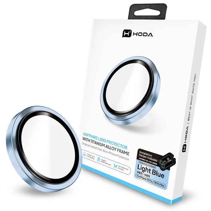 HODA_藍寶石新結構鏡頭保護貼 iPhone 18 Pro/18 Pro MAX 藍色 (3入)(169)