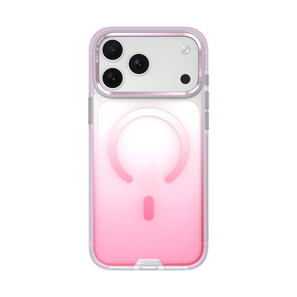 HODA殼_彩石自修復磁吸防摔殼 iPhone18Pro/17Pro 櫻霧粉 (828)