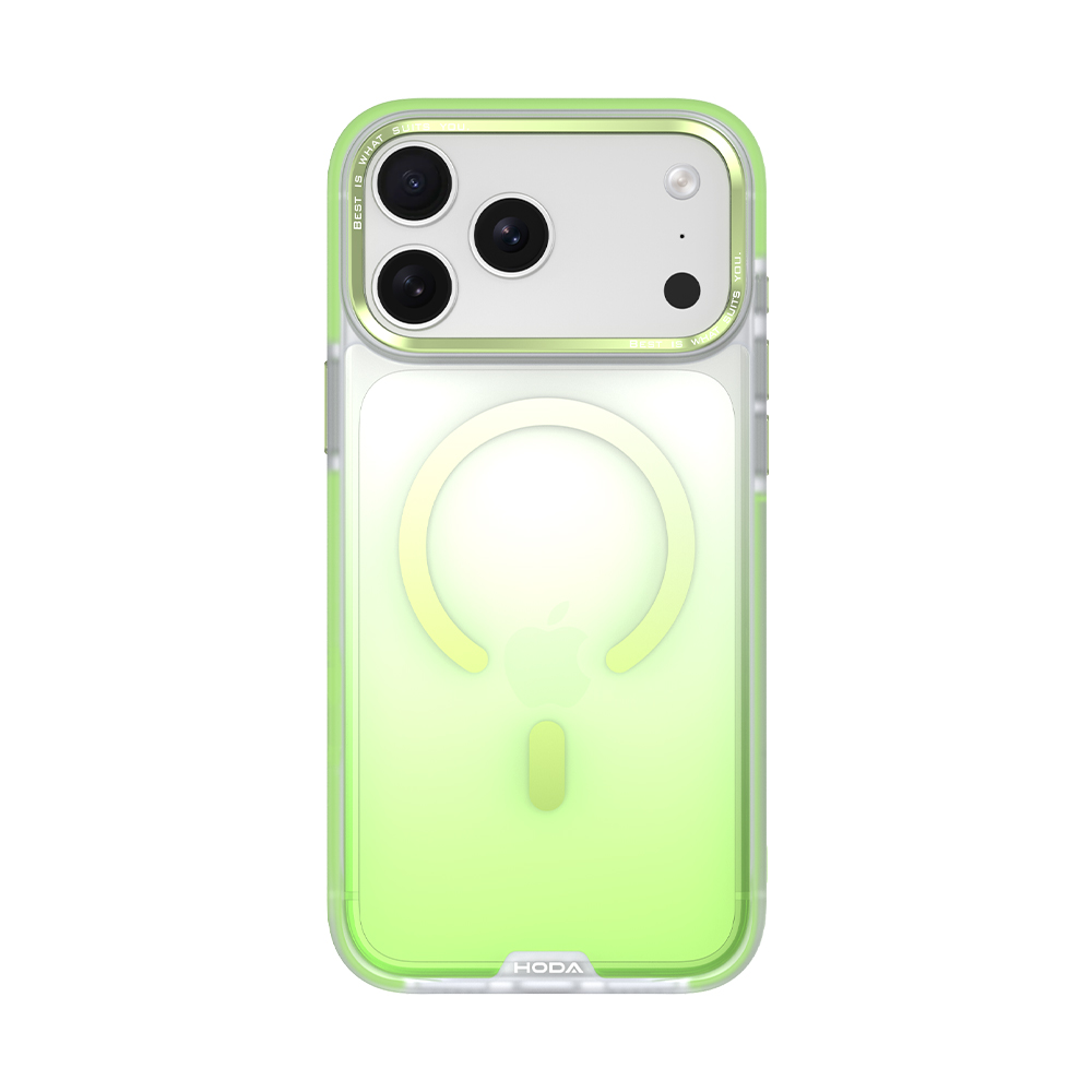 HODA殼_彩石自修復磁吸防摔殼 iPhone18Pro/17Pro 青檸綠 (804)