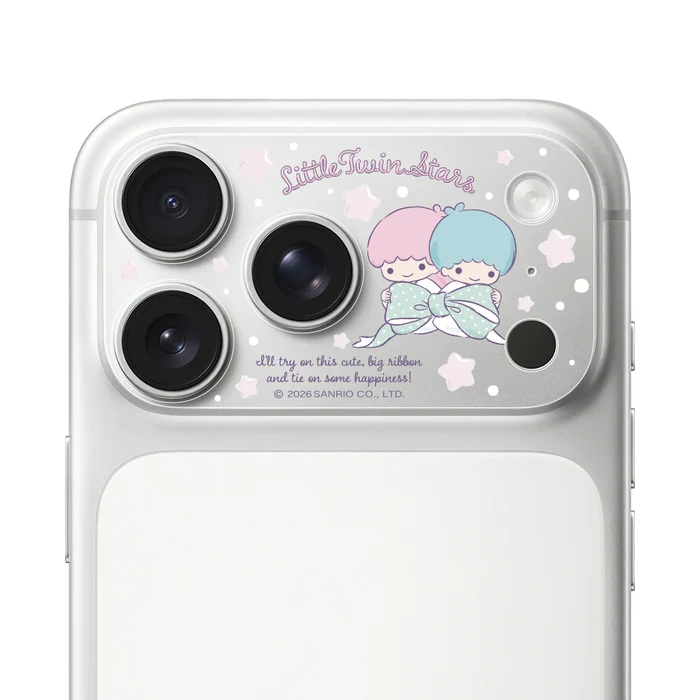 HODA膜_滿版鏡頭底座霧面保護貼三麗鷗 iPhone18Pro 蝴蝶結kiki&lala (6068)