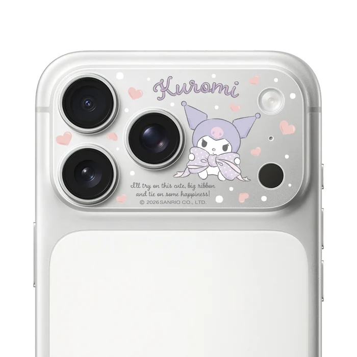 HODA膜_滿版鏡頭底座霧面保護貼三麗鷗 iPhone18Pro 蝴蝶結酷洛米 (6143)