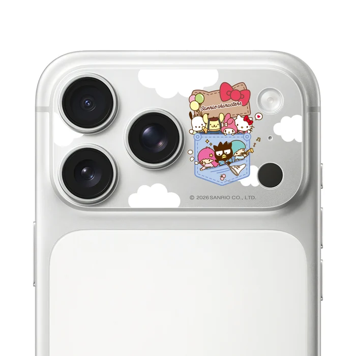 HODA膜_滿版鏡頭底座霧面保護貼三麗鷗 iPhone18Pro 吊帶褲好朋友 (6327)
