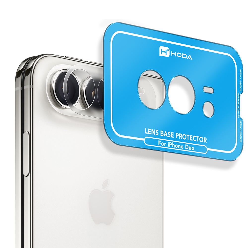 HODA膜_滿版鏡頭底座霧面保護貼治具款 iPhone Duo (281)