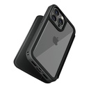 PGA殼_Premium Style_透明玻璃翻蓋皮套(圓形)_iPhone15ProMax黑色(582)
