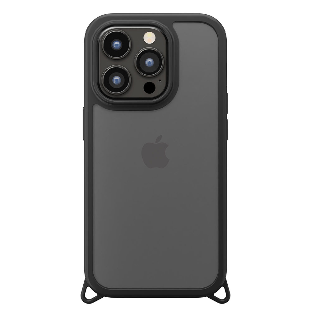 PGA殼_Premium Style_軍規透明背蓋_可拆卸孔_iPhone15ProMax黑色(605)