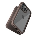 PGA殼_Premium Style_透明玻璃翻蓋皮套(圓形)_iPhone15Pro棕色(509)