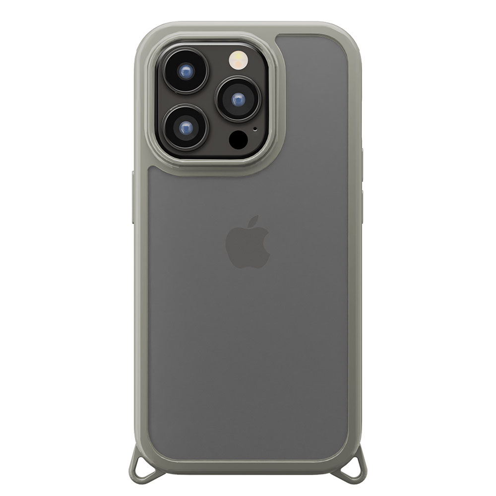 PGA殼_Premium Style_軍規透明背蓋_可拆卸孔_iPhone15Pro灰色(585)