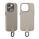 PGA殼_Premium Style_PU皮革背蓋帶掛扣_iPhone15Pro卡其(769)