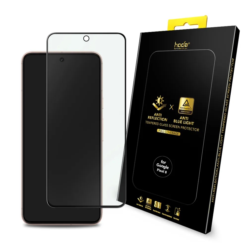 hoda膜_2.5D滿版黑 AR抗藍光 Google Pixel 8(998)