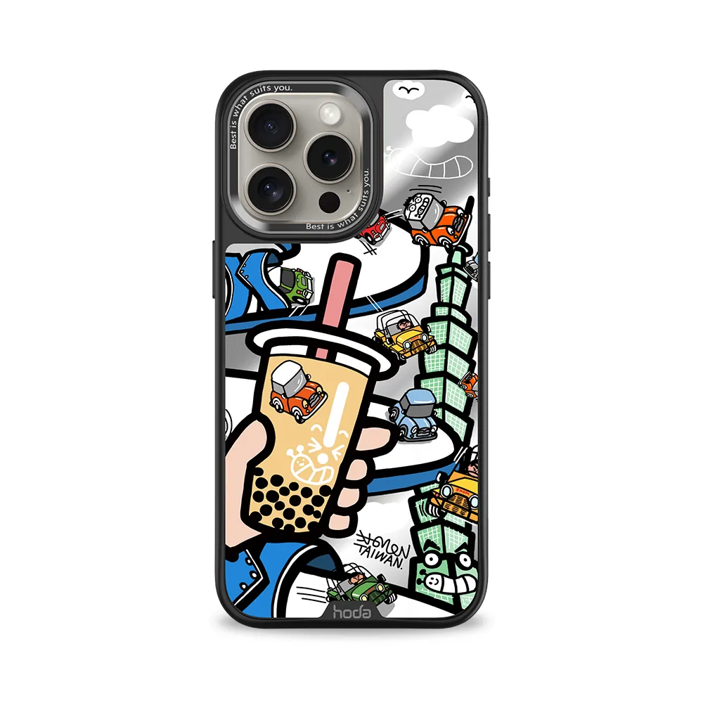 hoda殼_幻石米豆銀鏡 MagSafe_iPhone15ProMax 藍白拖賽道老咪大賽(047)
