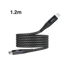 hoda充電_27W USB-C to Lightning 磁吸收納編織快充線 1.2M 黑 (082)