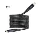 hoda充電_27W USB-C to Lightning 磁吸收納編織快充線 2M 黑 (112)