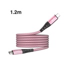 hoda充電_240W USB-C to C 磁吸收納編織快充線 1.2M 粉 (150)