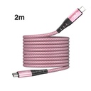 hoda充電_240W USB-C to C 磁吸收納編織快充線 2M 粉 (204)